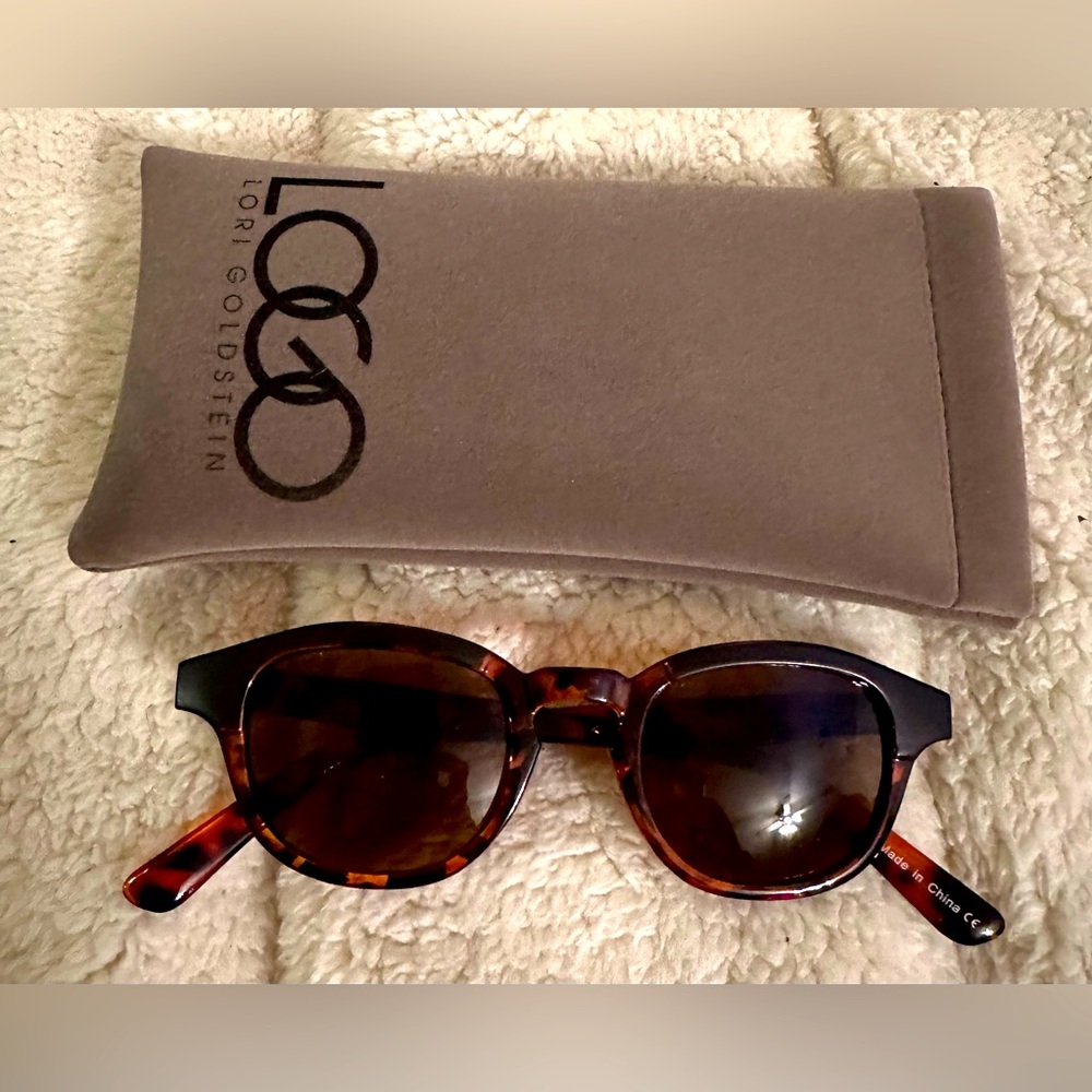 LOGO Sunglasses by designer Lori Goldstein black&tortoise w/case eye protection